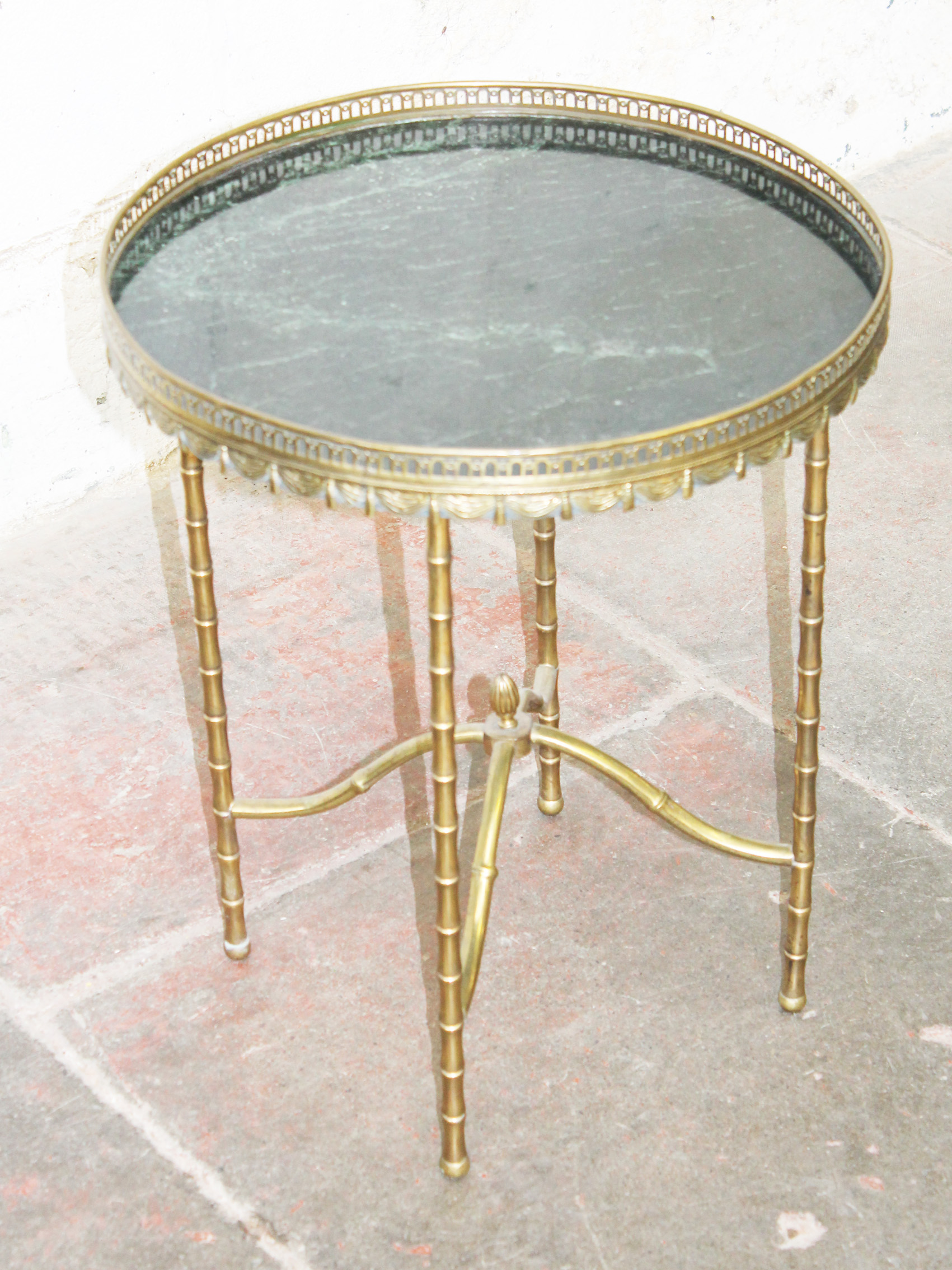 A marble top brass occasional table. H56cm