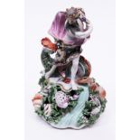 An 18th Century Derby porcelain figure of Neptune. H23.5cm. Condition - numerous minor chips to