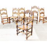 A set of six oak chairs. 20th Century. H115cm