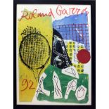 A group of four Roland Garros French Open tennis posters. 56cm x 74 each.