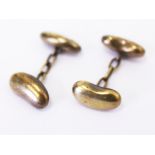 A pair of 15ct gold cufflinks. Wt. 4.5g