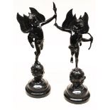 A pair of bronze figures. H45cm. Condition - no damage, general wear only to include minor marks and