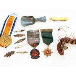 A mixed lot to include a WWI medal, two driving medals, various medal clasps etc.