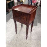 A Regency mahogany bed side cupboard in the manner of Gillows. H79cm