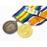 A WWI medal pair inscribed 38738 PTE. A. SUGDEN. E. LAN. R.