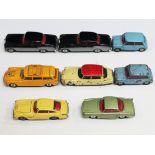 A group of eight Corgi Toys cars comprising Citreon Safari, two Bentley Continental Sports Saloon,