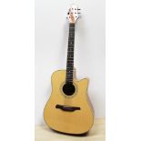 A Guvnor GA500T acoustic guitar with electric pickup. Condition - very good, no damage, little/no