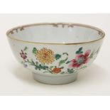 A Chinese porcelain famille rose bowl. 18th Century. Diam. 14.5cm. Condition - very good, a couple