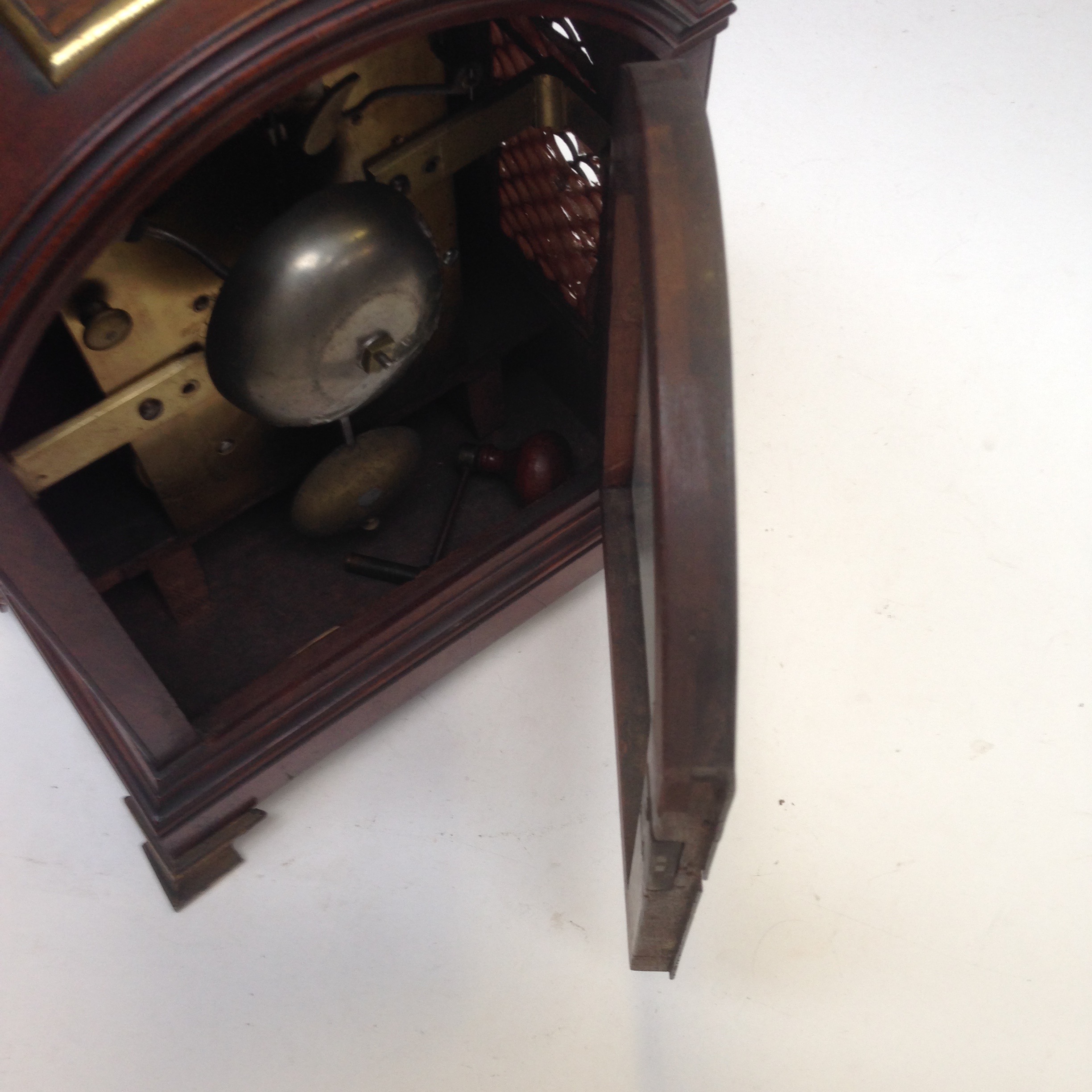 A George III domed bracket clock by James Duncan having painted dial with chime/silent lever, the - Image 24 of 25