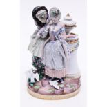 An 18th Century Meissen porcelain figure group The Secret. H24cm. Condition - various damage/