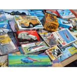 A large quantity of Airfix type plastic model kits. Condition - the majority appear in good