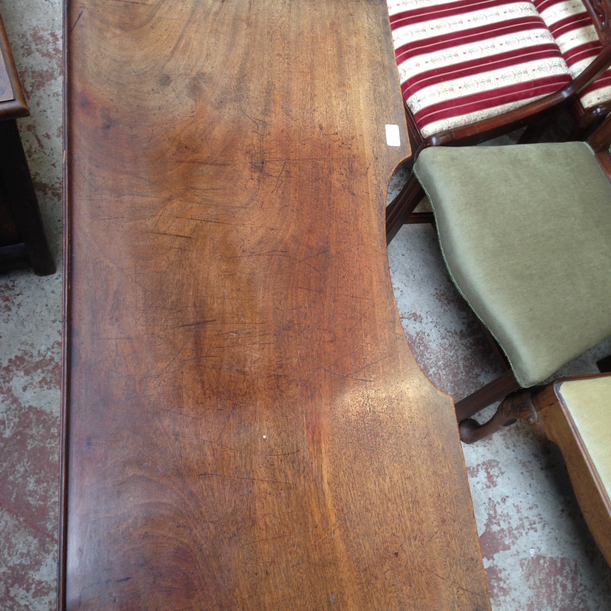 A Regency mahogany side table. W108cm D52cm H80cm
 
Old and newer surface scratches to top.  There - Image 9 of 9