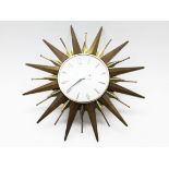 A retro sunburst clock. Diam. 45cm. Condition - very good, no damage nor any repair, no battery, not