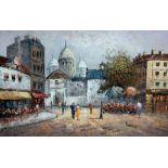 Caroline Burnett. Parisian street scene. Oil on canvas. 91cm x 60cm.