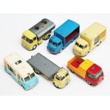 A group of eight Corgi Toys vans comprising two Karrier Bantam, Commer 3/4 Ton Chassier, Smith's