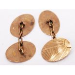 A pair of 9ct gold cufflinks. Wt. 2.6g