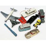 A mixed lot of toys to include Dinky Toys, Corgi Toys and a Meccano pen etc. Condition - generally