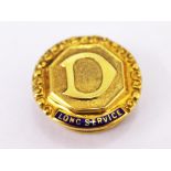 A 9ct gold long service lapel badge. Wt. 5g