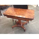 A cross banded mahogany card table