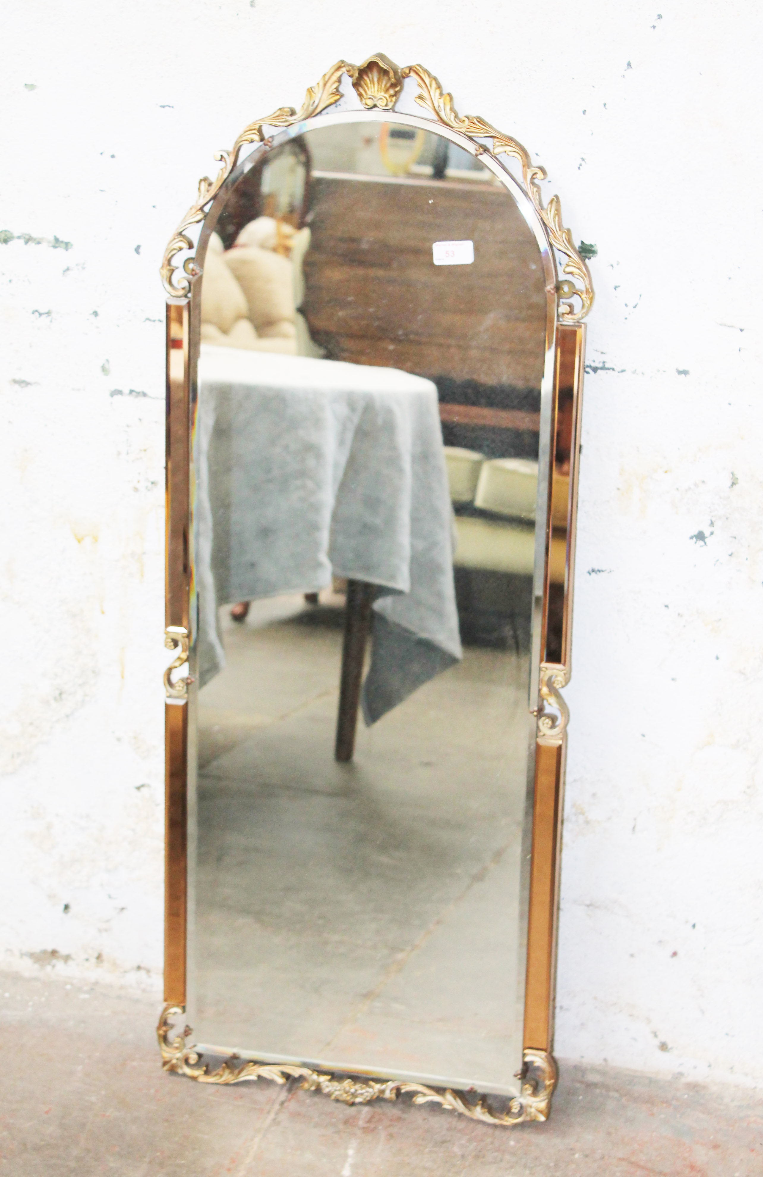 An Art Deco mirror. 114cm x 45cm