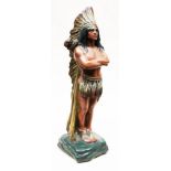 A plaster figure of a Native American indian. H60cm. Condition - very good, a couple of minor