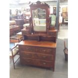 A walnut dressing table circa 1900. H180cm