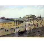 After Tom Dodson. "Victoria Pier". Colour print. 46cm x 37cm. Signed in pencil.