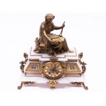 A gilt metal and onyx clock. H36cm