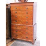 An Edwardian chest on chest by Wright & Hunter Belfast. W111cm D53cm H178cm