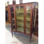 An Edwardian inlaid display cabinet. H168cm  W106cm