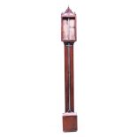 A Georgian mahogany stick barometer by T Houghton Warrington. L98cm