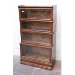 A Globe-Wernicke oak sectional bookcase. W87cm D36cm H152cm