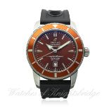 A GENTLEMAN'S STAINLESS STEEL BREITLING SUPEROCEAN HERITAGE 46 WRIST WATCH CIRCA 2010, REF. A