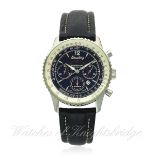 A GENTLEMAN'S STAINLESS STEEL BREITLING NAVITIMER MONTBRILLIANT CHRONOGRAPH WRIST WATCH CIRCA