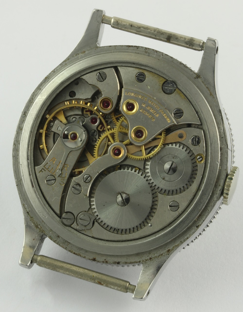 A GENTLEMAN'S STAINLESS STEEL LONGINES WEEMS WRIST WATCH CIRCA 1940s
D: Silver dial with applied - Image 4 of 7