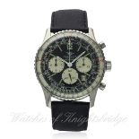 A RARE GENTLEMAN'S STAINLESS STEEL BREITLING NAVITIMER CHRONOGRAPH WRIST WATCH CIRCA 1972, REF. 7806