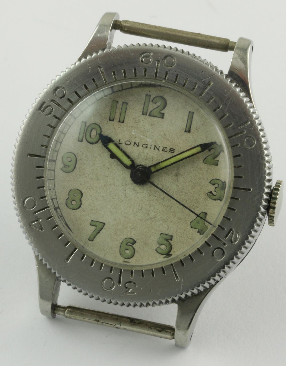 A GENTLEMAN'S STAINLESS STEEL LONGINES WEEMS WRIST WATCH CIRCA 1940s
D: Silver dial with applied - Image 2 of 7