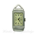 A RARE LADIES STAINLESS STEEL LECOULTRE REVERSO PENDANT WATCH CIRCA 1930s
D: Silver dial