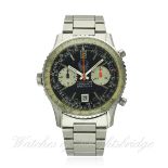 A RARE GENTLEMAN'S STAINLESS STEEL BREITLING CHRONO MATIC NAVITIMER CHRONOGRAPH BRACELET WATCH CIRCA