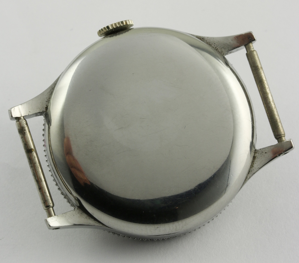 A GENTLEMAN'S STAINLESS STEEL LONGINES WEEMS WRIST WATCH CIRCA 1940s
D: Silver dial with applied - Image 3 of 7