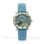 A LADIES STAINLESS STEEL CHOPARD HAPPY SPORT WRIST WATCH CIRCA 2008, REF. 8236 "HAPPY FISH" WITH