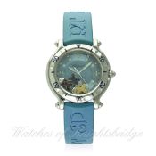 A LADIES STAINLESS STEEL CHOPARD HAPPY SPORT WRIST WATCH CIRCA 2008, REF. 8236 "HAPPY FISH" WITH