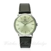 A GENTLEMAN'S STAINLESS STEEL IWC WRIST WATCH CIRCA 1960s D: Silver dial with silver batons. M: