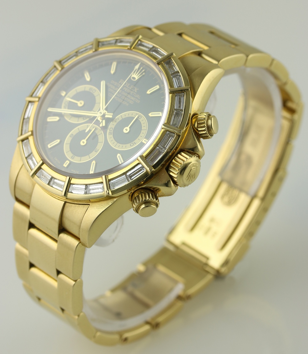 A GENTLEMAN'S 18K SOLID GOLD ROLEX OYSTER PERPETUAL COSMOGRAPH DAYTONA BRACELET WATCH CIRCA 1991, - Image 3 of 7