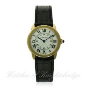 A LADIES 18K SOLID GOLD & STAINLESS STEEL CARTIER RONDE SOLO WRIST WATCH CIRCA 2013, REF. 2987
D: