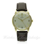 A GENTLEMAN'S 9CT SOLID GOLD OMEGA AUTOMATIC WRIST WATCH DATED 1969, REF. BL 1615418 WITH ORIGINAL