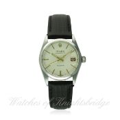 A MID SIZE STAINLESS STEEL ROLEX OYSTERDATE PRECISION WRIST WATCH CIRCA 1969, REF. 6466 WITH "