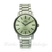 A GENTLEMAN'S STAINLESS STEEL OMEGA GENEVE AUTOMATIC BRACELET WATCH CIRCA 1971, REF. 165.070
D:
