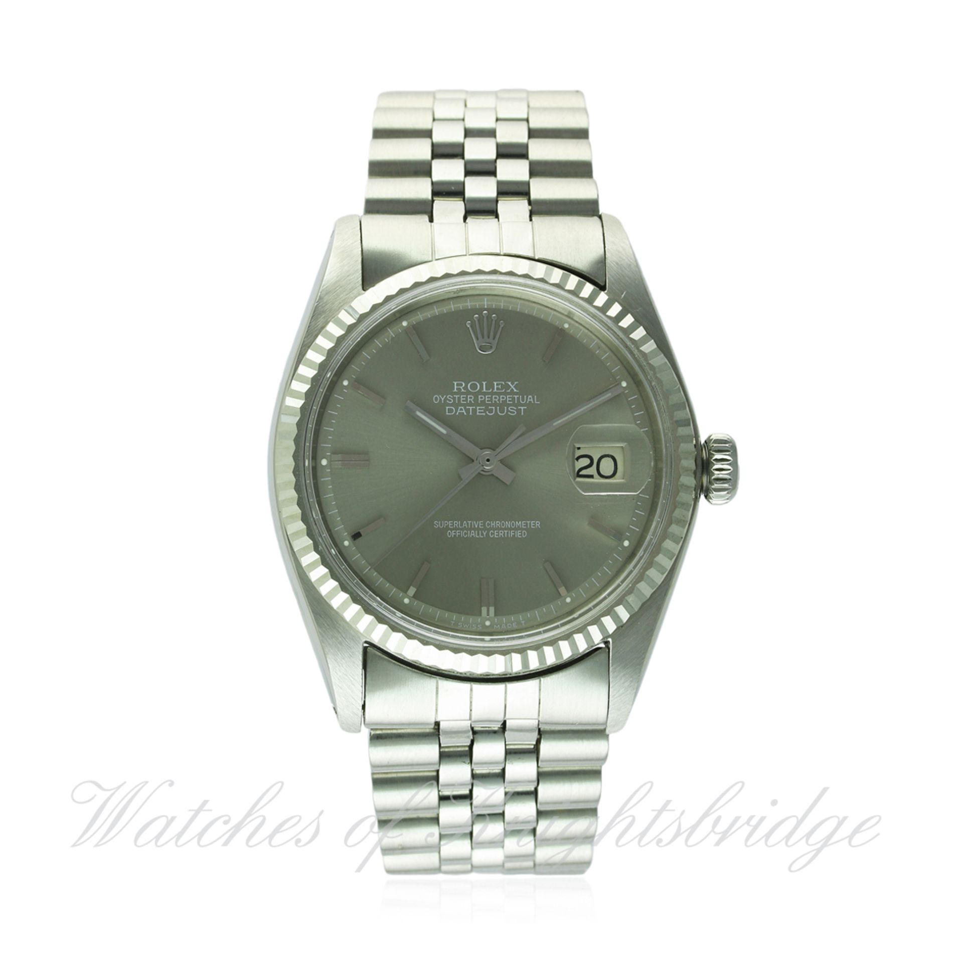 A GENTLEMAN'S STEEL & WHITE GOLD ROLEX OYSTER PERPETUAL DATEJUST WRIST WATCH CIRCA 1967, REF. 1601