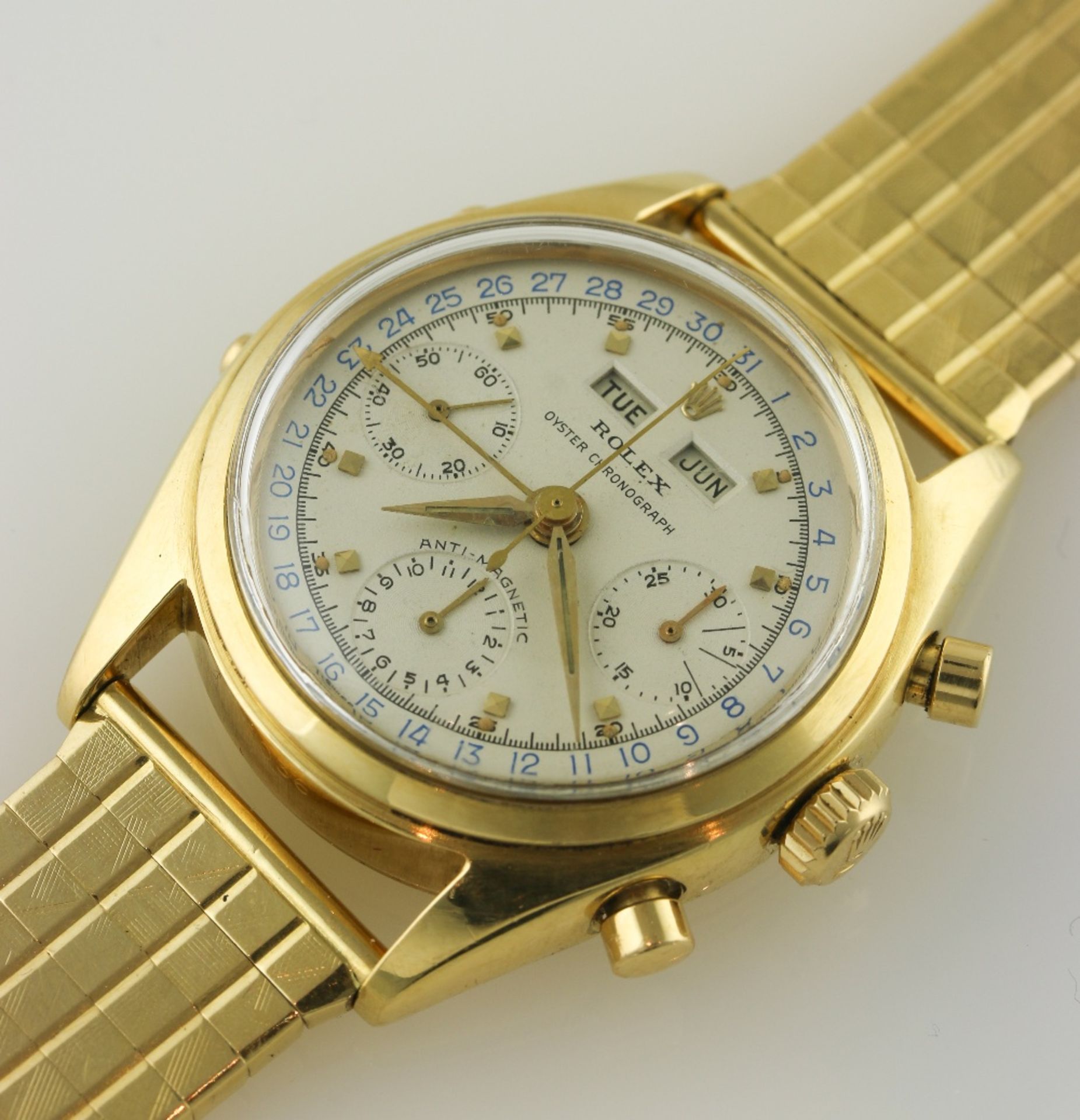 A FINE & RARE GENTLEMAN'S 18K SOLID GOLD ROLEX "JEAN-CLAUDE KILLY" OYSTER TRIPLE CALENDAR ANTI- - Image 4 of 13